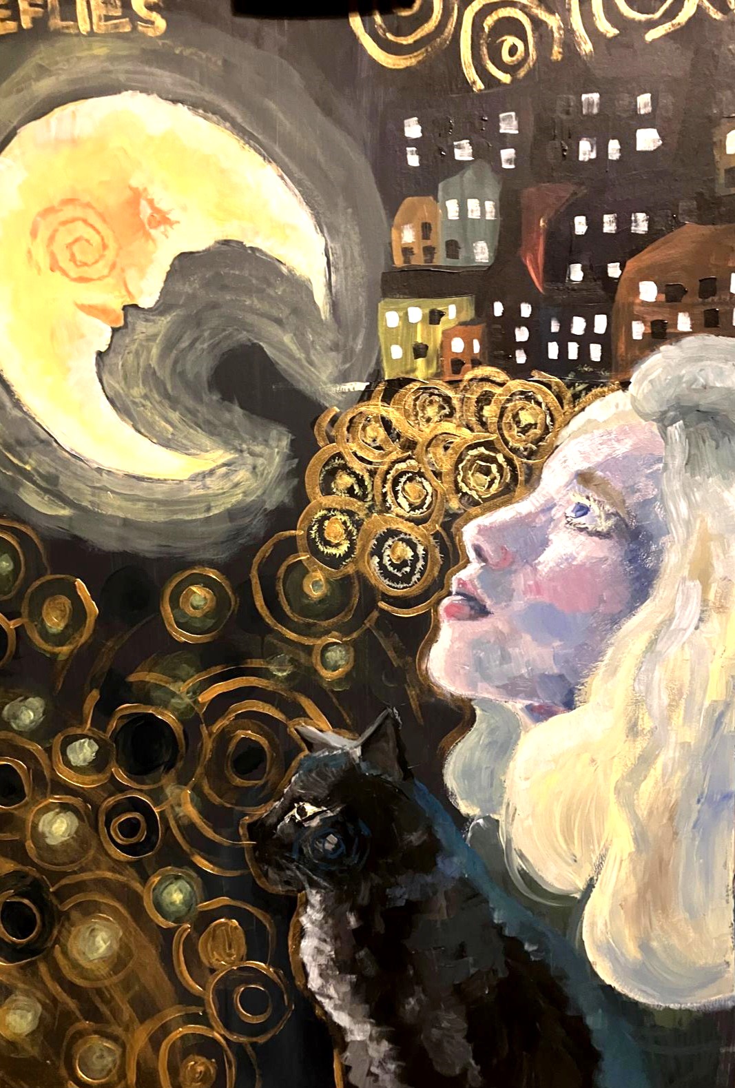 Schülerbild von einem Mädchen und dem Mond
